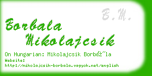 borbala mikolajcsik business card